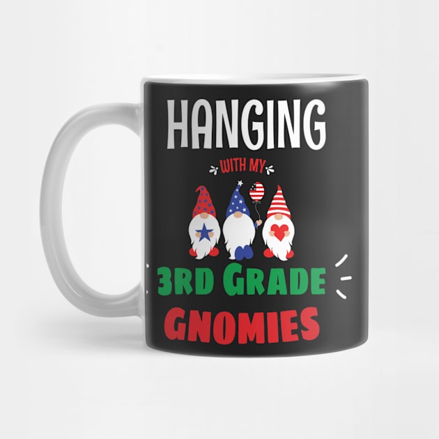 Hanging with my Third Grade Gnomies - Funny Garden Gnome Pajama Gift - Third Grade Gnomes Christmas Gift by WassilArt